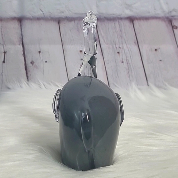Y2K Unsigned Blown Glass Gray African Asian Elephant Paper Weight Trinket Decor - Picture 9 of 17